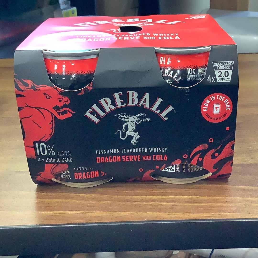 Fireball And Cola 10 250ml Auzi Liquor