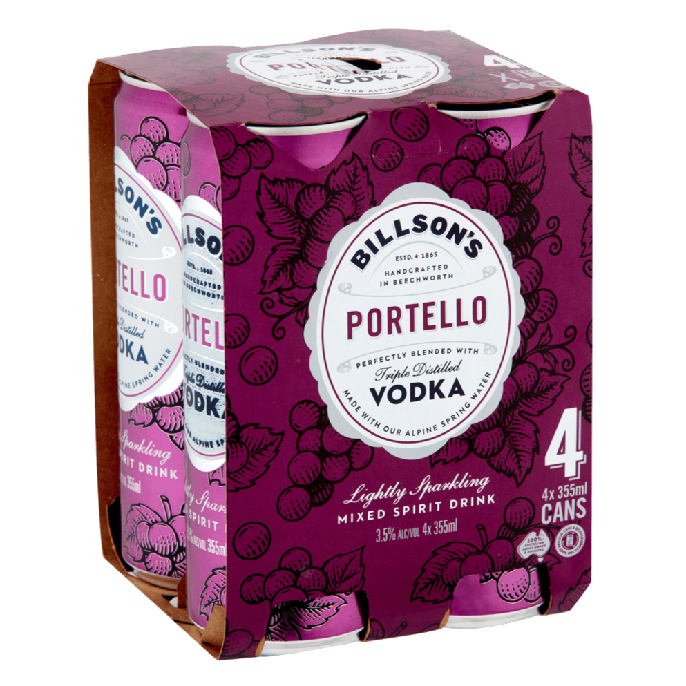 Billson's Portello Vodka 355mL 3.5 Auzi Liquor
