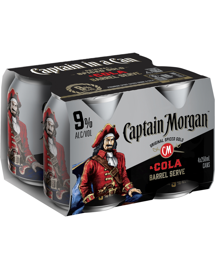 Captain Morgan & Cola Barrel Serve  Cans 250mL