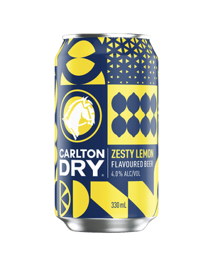 Carlton Dry Zesty Lemon Flavoured Beer Cans 330 ML