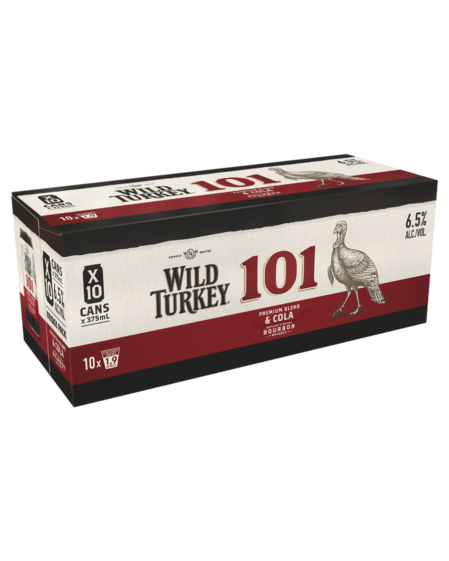 Wild Turkey 101 Bourbon & Cola Cans 6.5% 10 Pack  6.5% 375mL