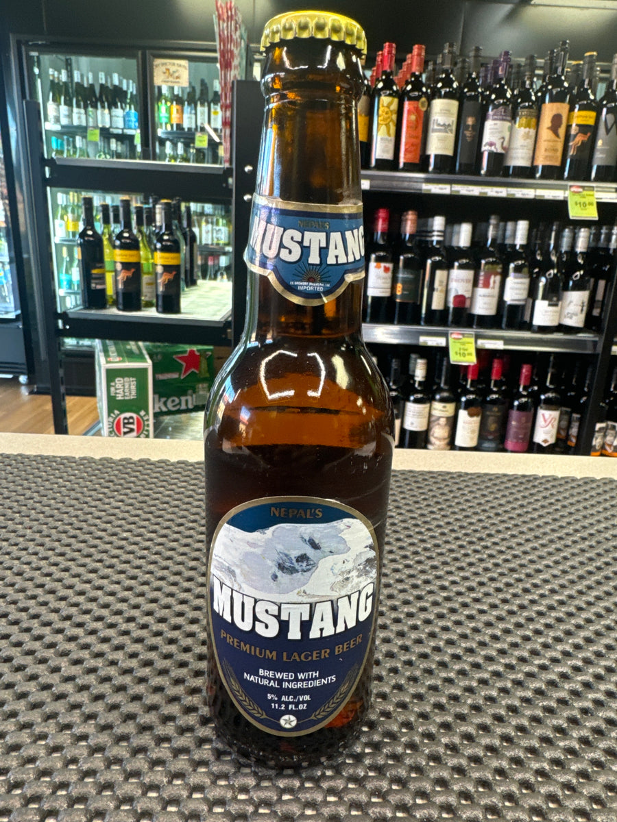 Mustang Premium Lager Beer 5% 330mL - Nepal