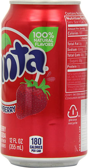 Fanta USA Cans 355Ml Strawberry, 12 x 355 ml