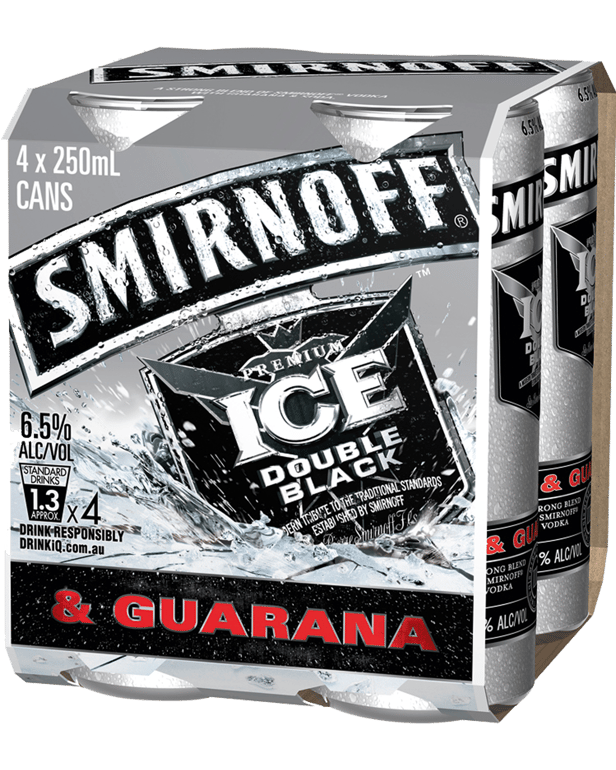 Smirnoff Ice Double Black & Guarana Cans 250mL