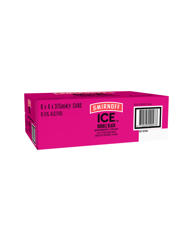 Smirnoff Ice Double Black Raspberry Crush Cans 6.5% 375mL