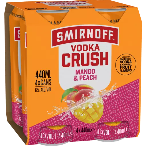 Smirnoff Vodka Crush Mango & Peach 6% 440ml