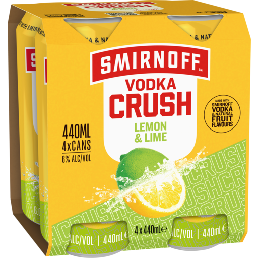 Smirnoff Vodka Crush Lemon & Lime 6% 440ml