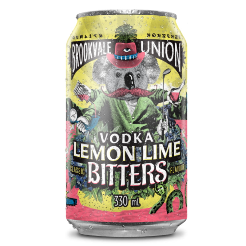 Brookvale union Vodka Lemon Lime Bitters 330mL Can Auzi Liquor