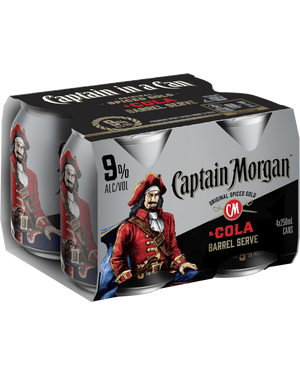 Captain Morgan & Cola Barrel Serve  Cans 250mL