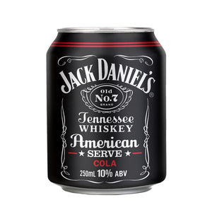 Jack Daniel's American Serve & No sugar cola cans 250mL