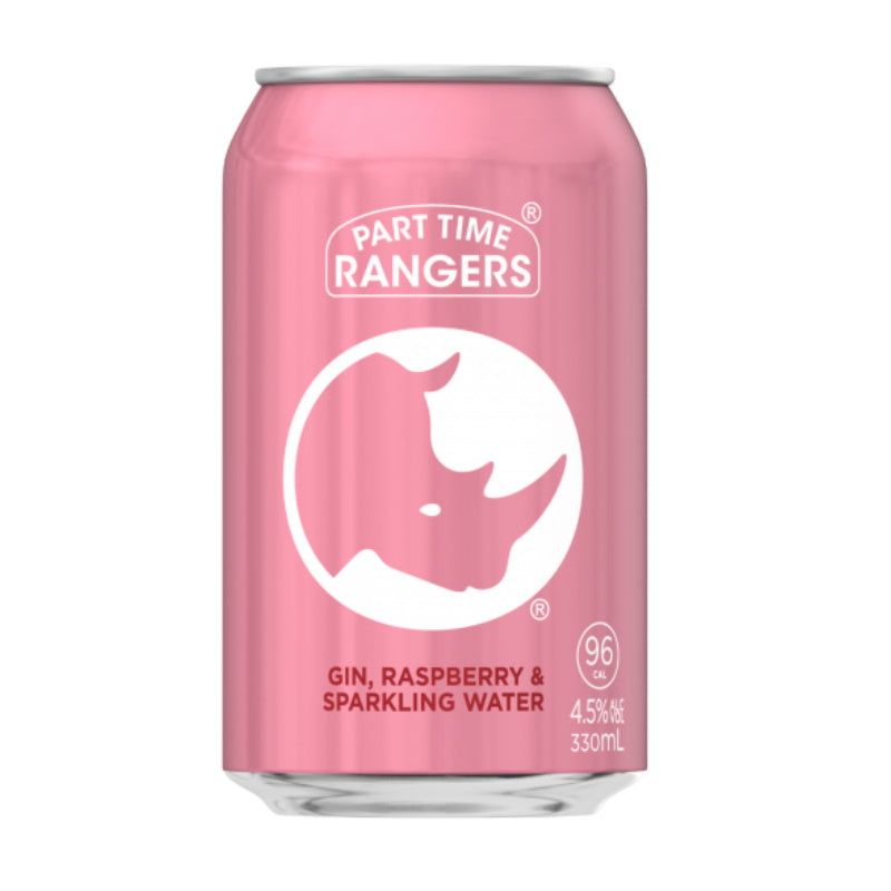 Part time rangers pink rhino Gin rasp/spark/water 330mL