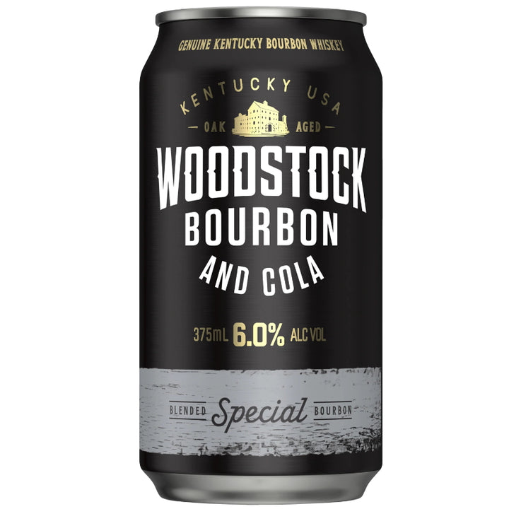 WOODSTOCK BOURBON & COLA CANS 6% 375ML