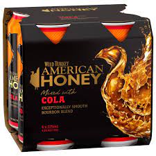 Wild Turkey American Honey mix With Cola Excetionlly smooth 375ML