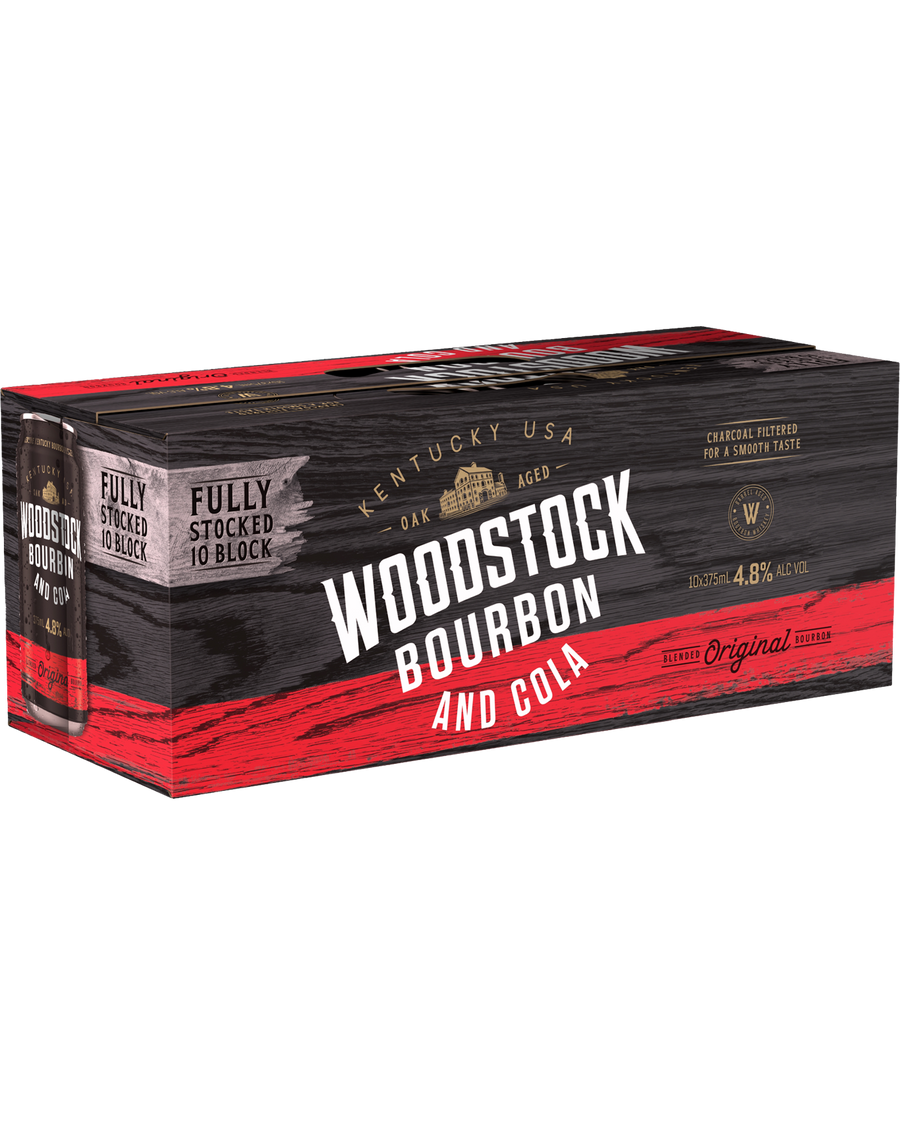 Woodstock Bourbon & Cola 4.8% 10 Pack 375mL